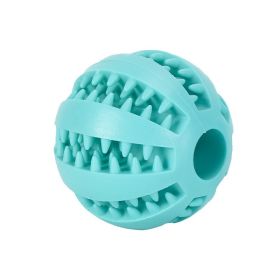 Dog Squeaky Ball Toy; Pet Chew Toy For Dog; Tooth Cleaning Ball Bite Resistant Pet Supplies (Color: Sky blue, size: 2.7Inch)