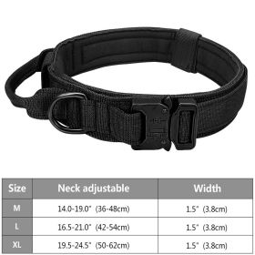 Tactical Pet Collar; Dog Collar With Handle; Military Heavy Duty Dog Collars For Medium Large Dogs (Color: BLACK, size: XL)
