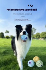 Pet Interactive Sound Ball,The Mellow Dog Cat Pet Voice Ball,Interactive Pet Squeaky Toys (Color: Blue)